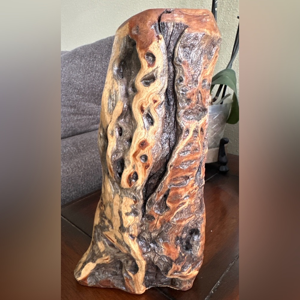 Rustic Drift Wood Glazed Candle Holder~
